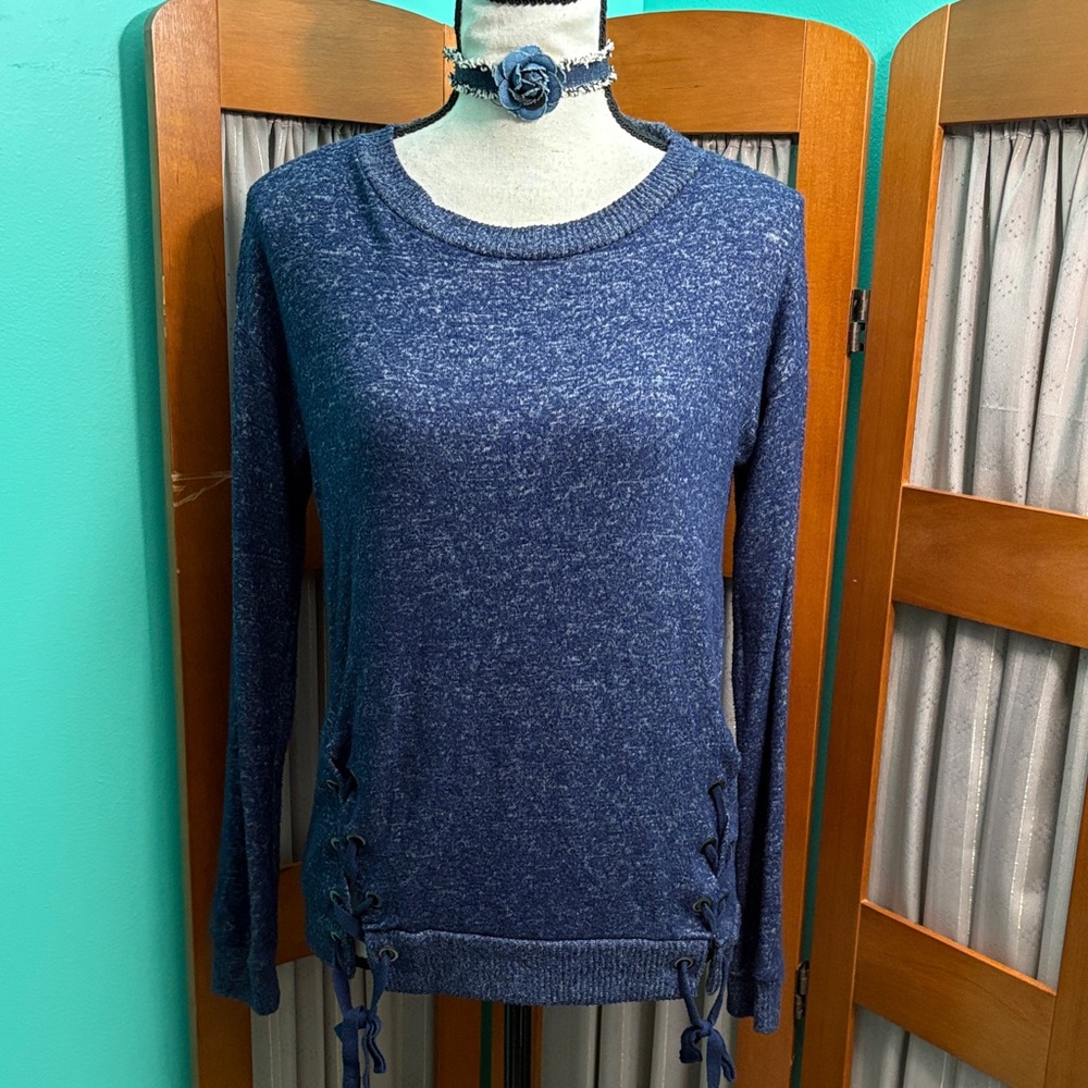 SO Women's Navy Sweater with Side Ties